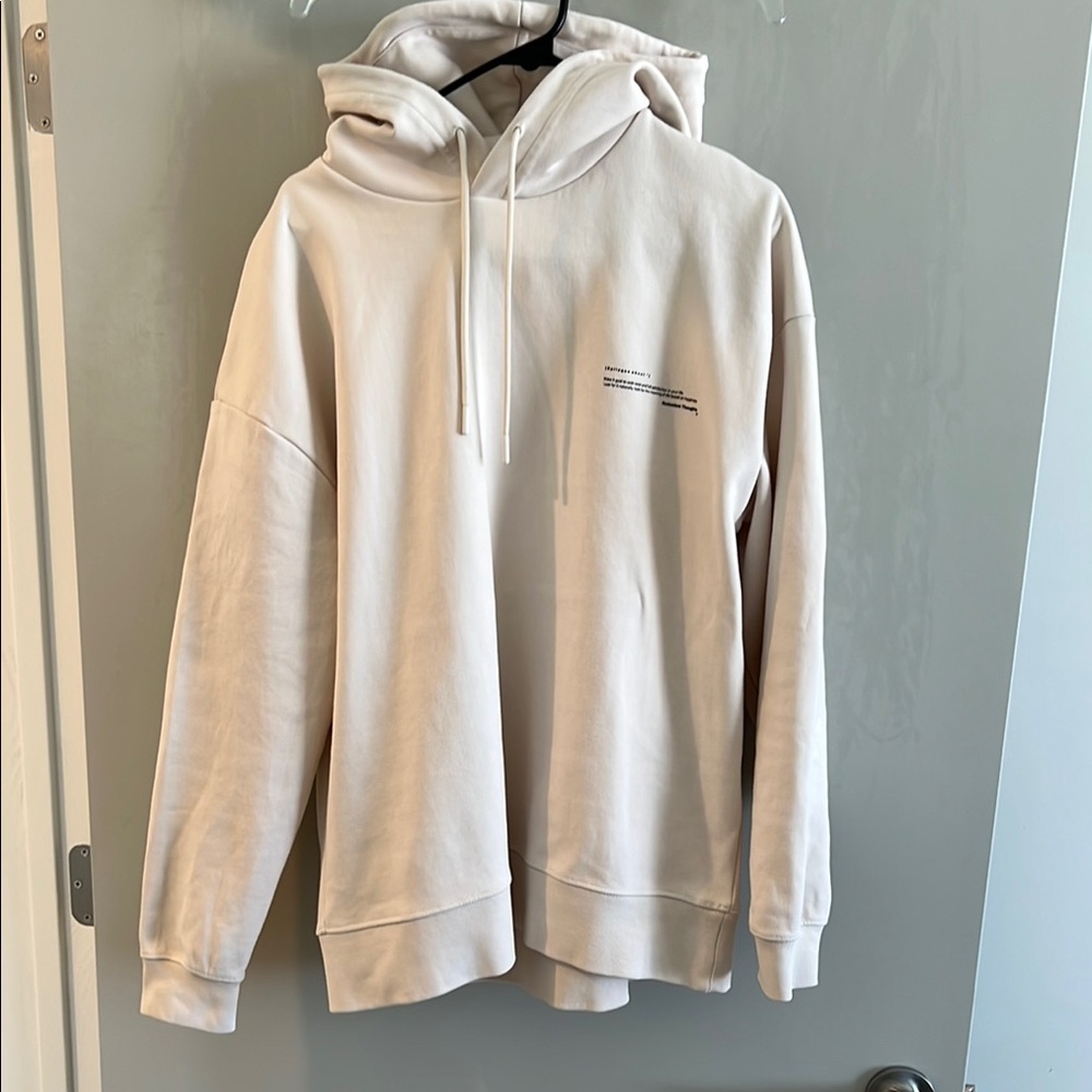 Zara Cream Hoodie with Text Detail